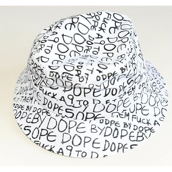 NWOT Dope by Dope BE Cool Jamaica DOPE Bucket Hats(Black on White) - Picture 7 of 9